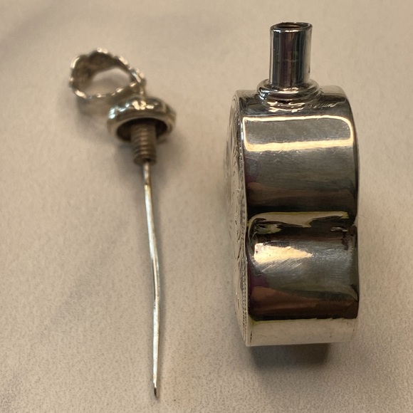 Antique vintage 50's sterling silver 925 perfume poison pendant - Picture 4 of 9